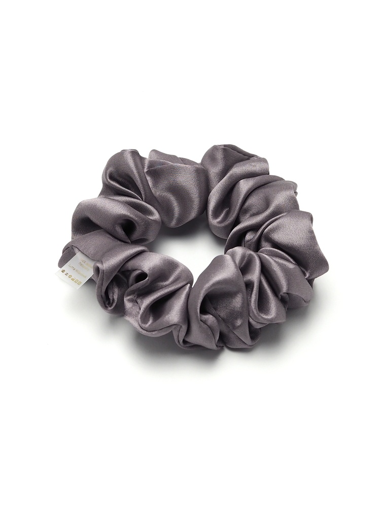 JGS-018 Jedwabna gumka do w�os�w scrunchie fioletowo-be�owa